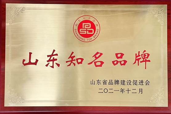 九游(中国)瑞特入选2021年山东知名品牌